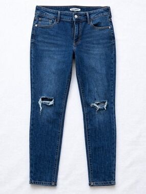 Old Navy Rockstar Mid Rise Super Skinny Jeans Distressed Blue Size 6